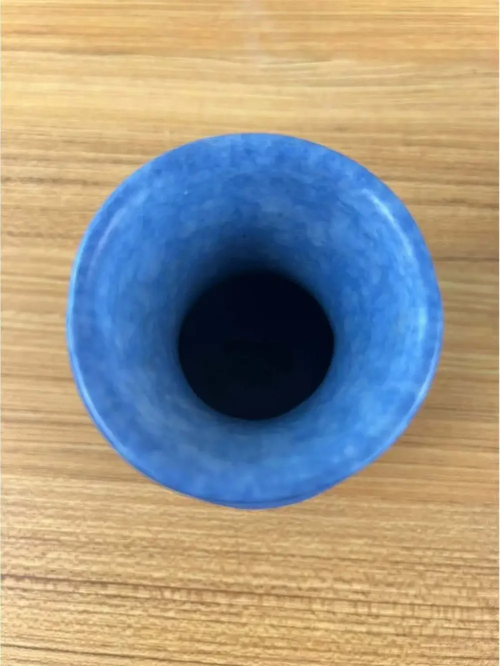 Dickota Art Pottery Blue Mottled Glaze Cabinet Vase 4